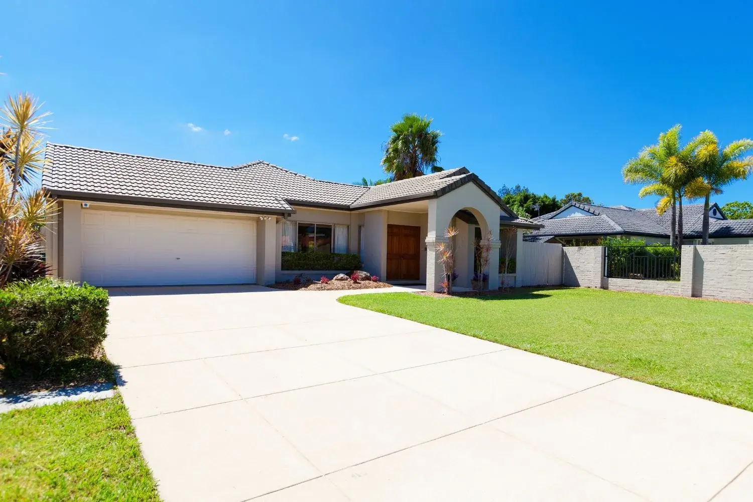 Concrete driveway with a clean, even finish
