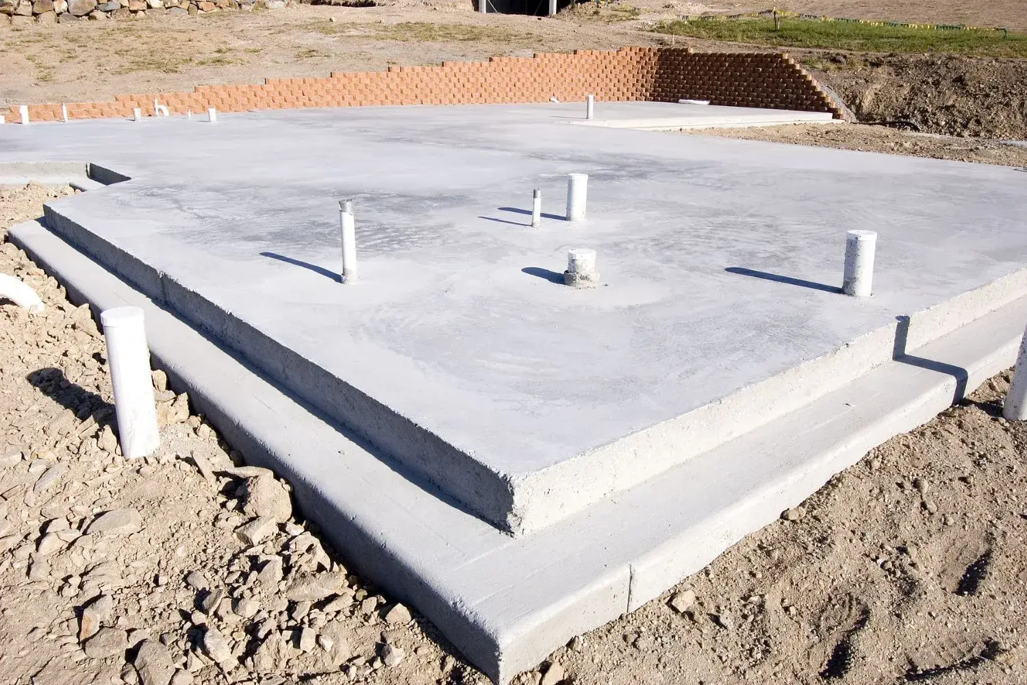 Reinforced concrete slab formwork before pouring