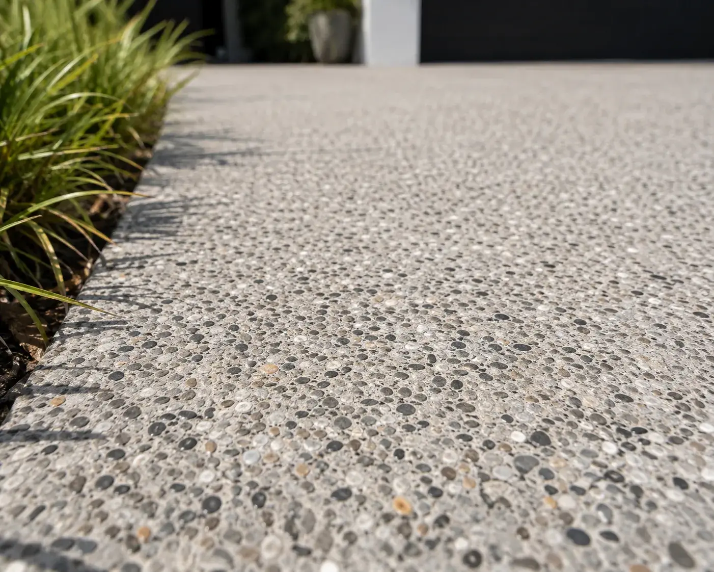 Exposed aggregate concrete finish